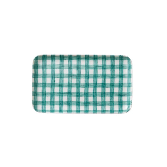 Plateau carreaux vert et blanc- Taille S