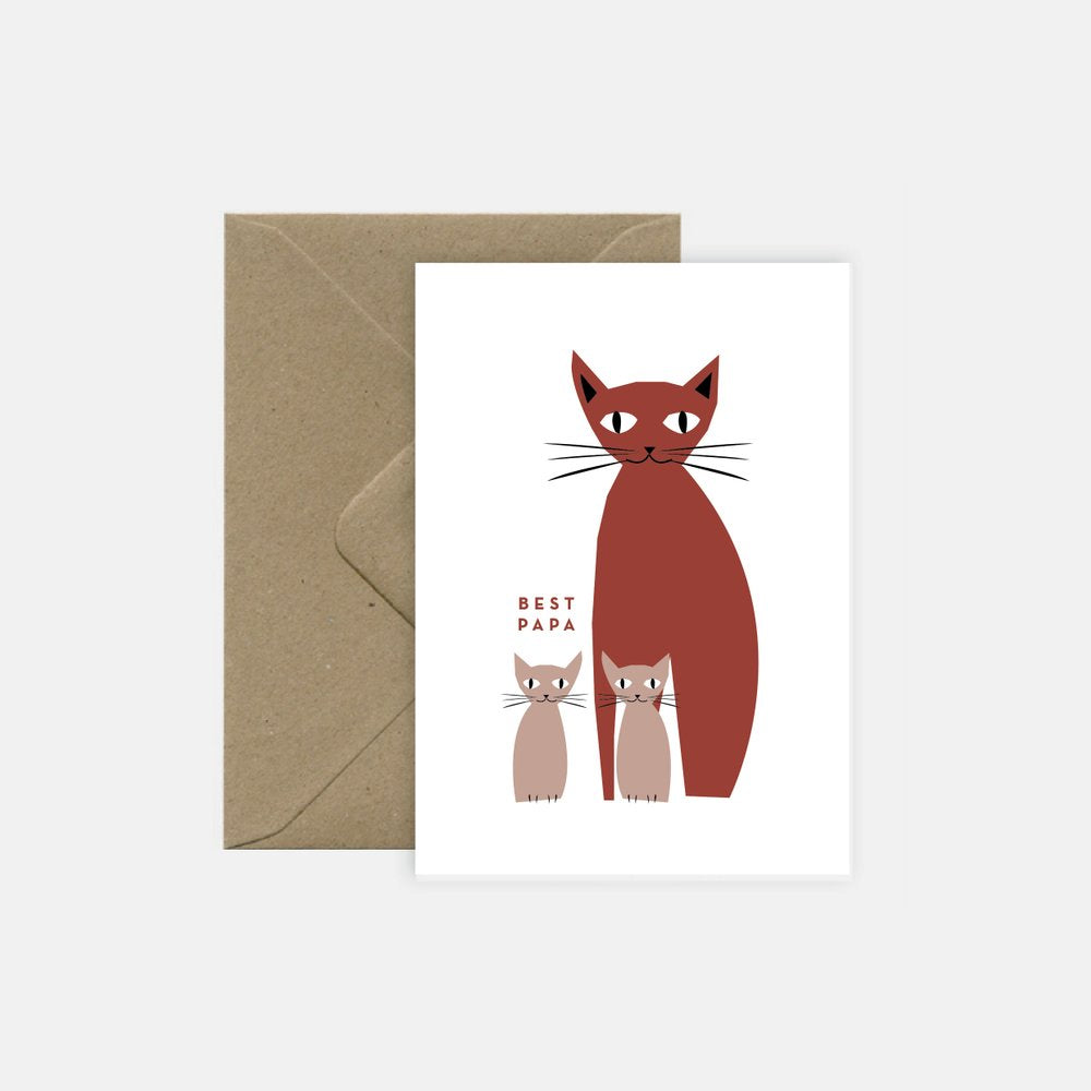 Carte postale Chat + enveloppe